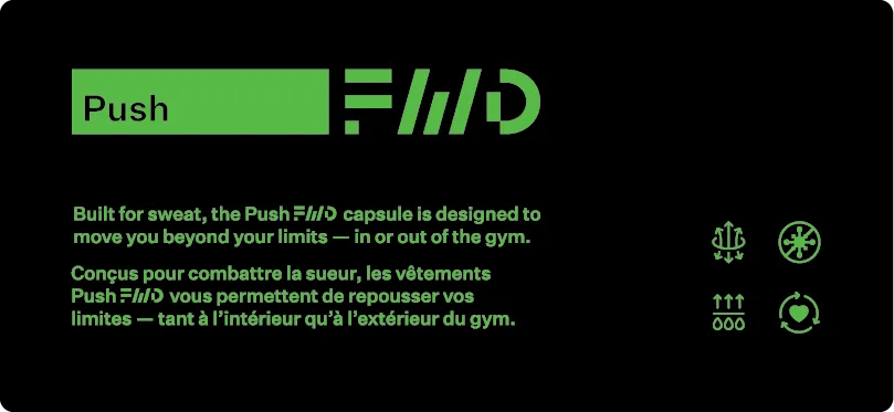 Push FWD hangtag — green on black