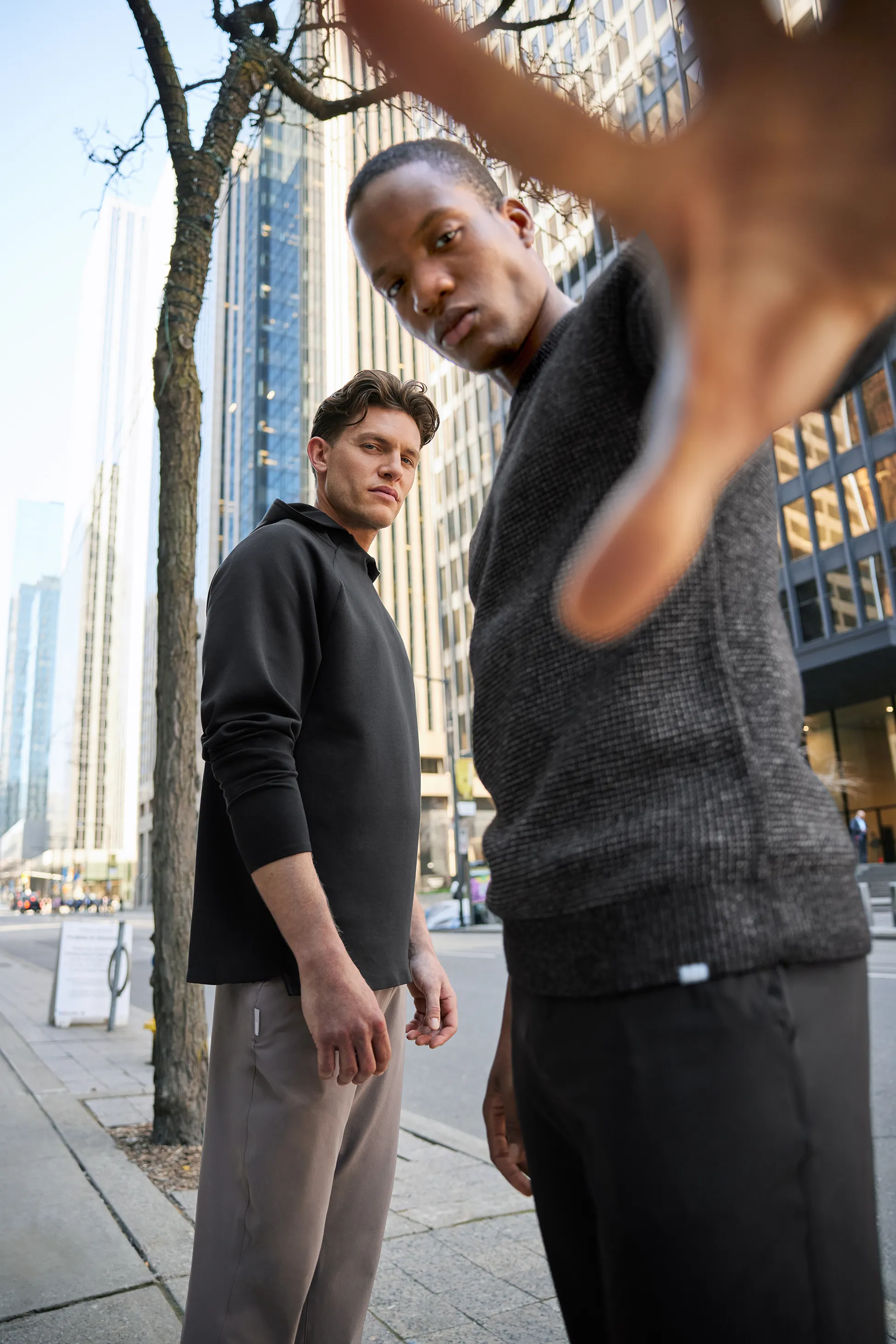 FWD — city duo, waffle knit and hooded pullover