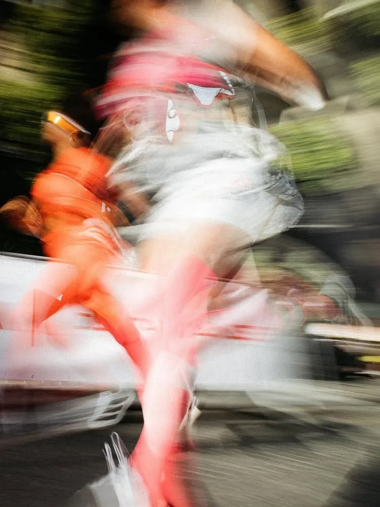 Aviate — reference, runners in motion, coloured blur