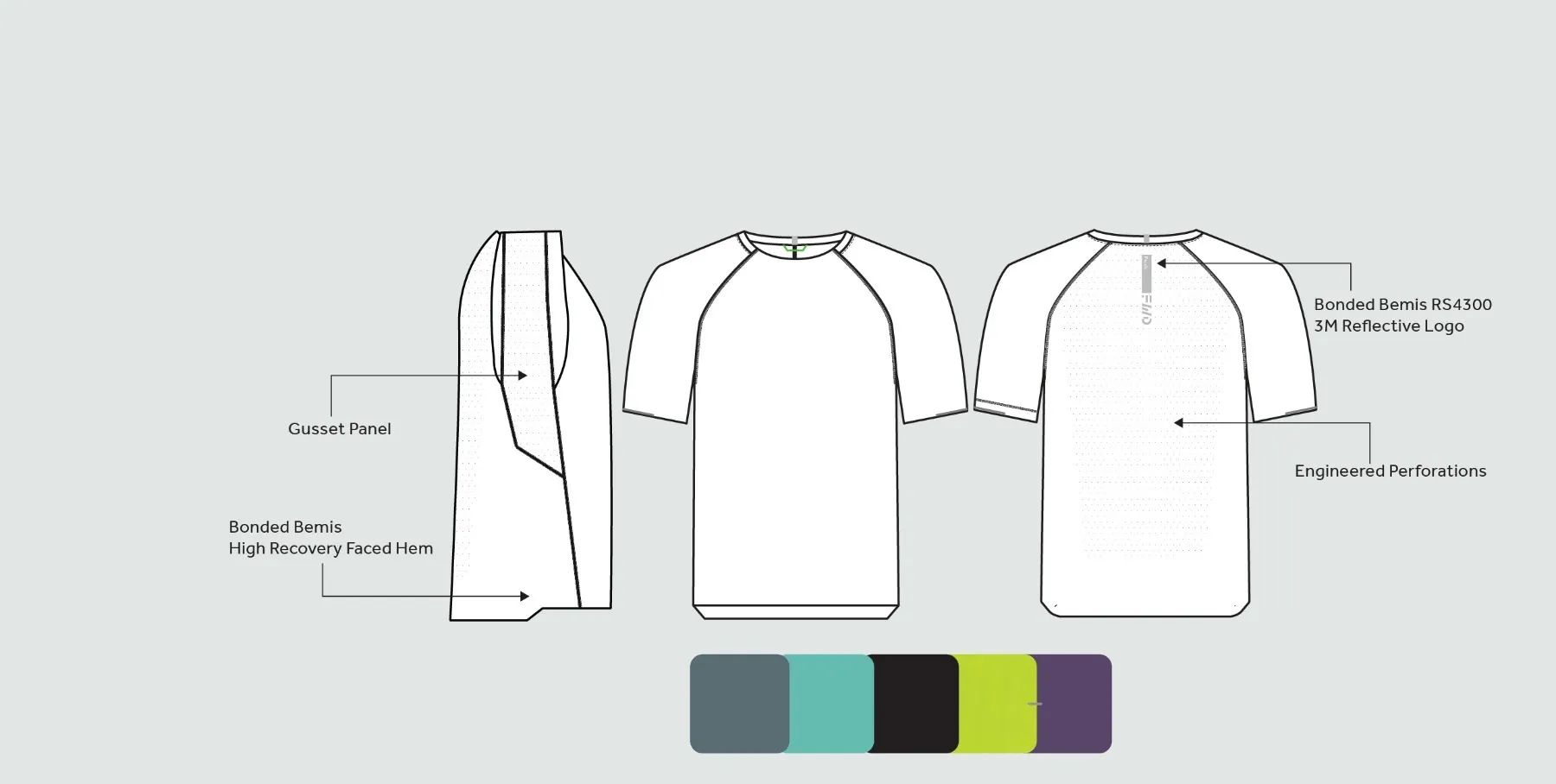Aviate — technical sketch, SS Tee