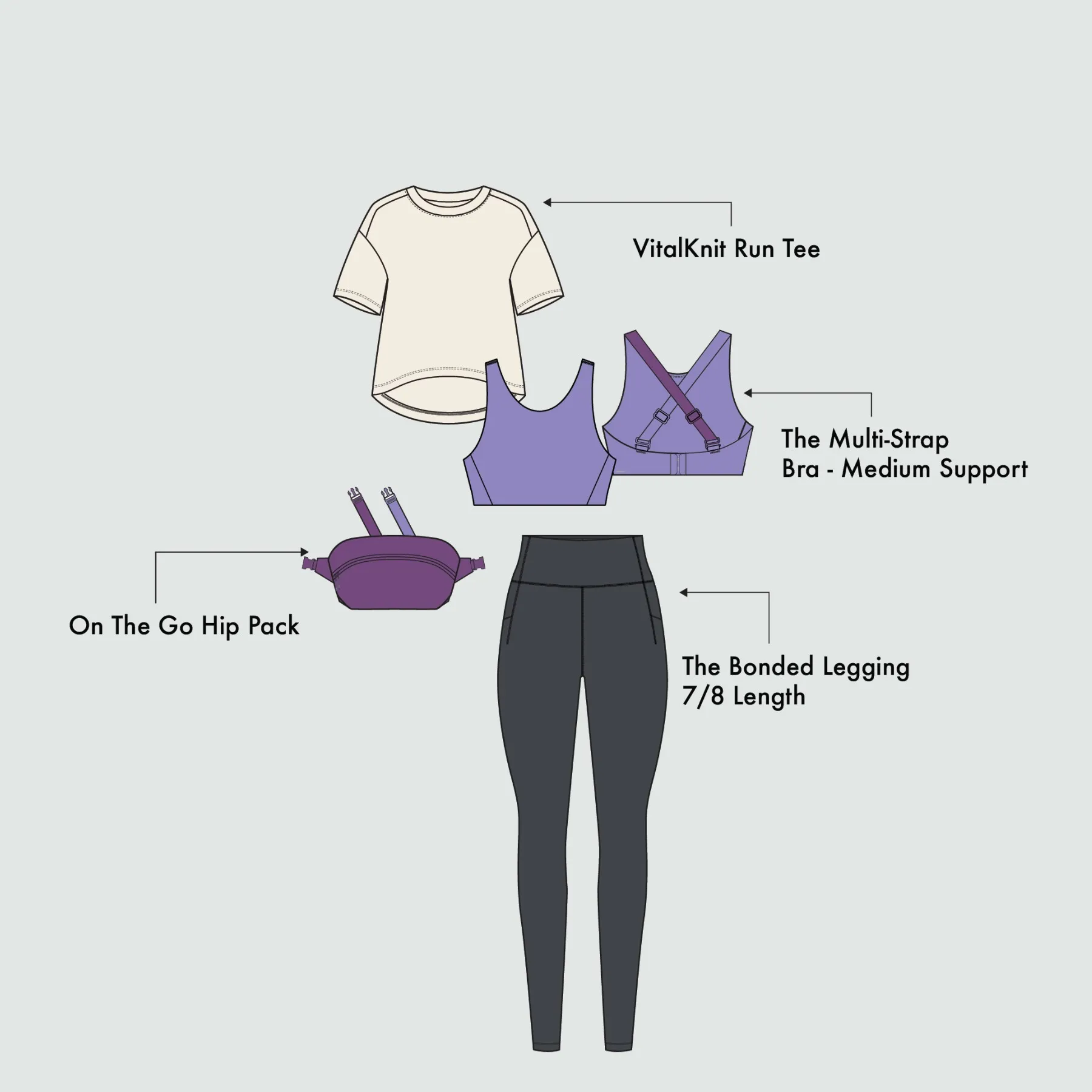 Aviate — women’s product flow, Look 01 — VitalKnit Run Tee