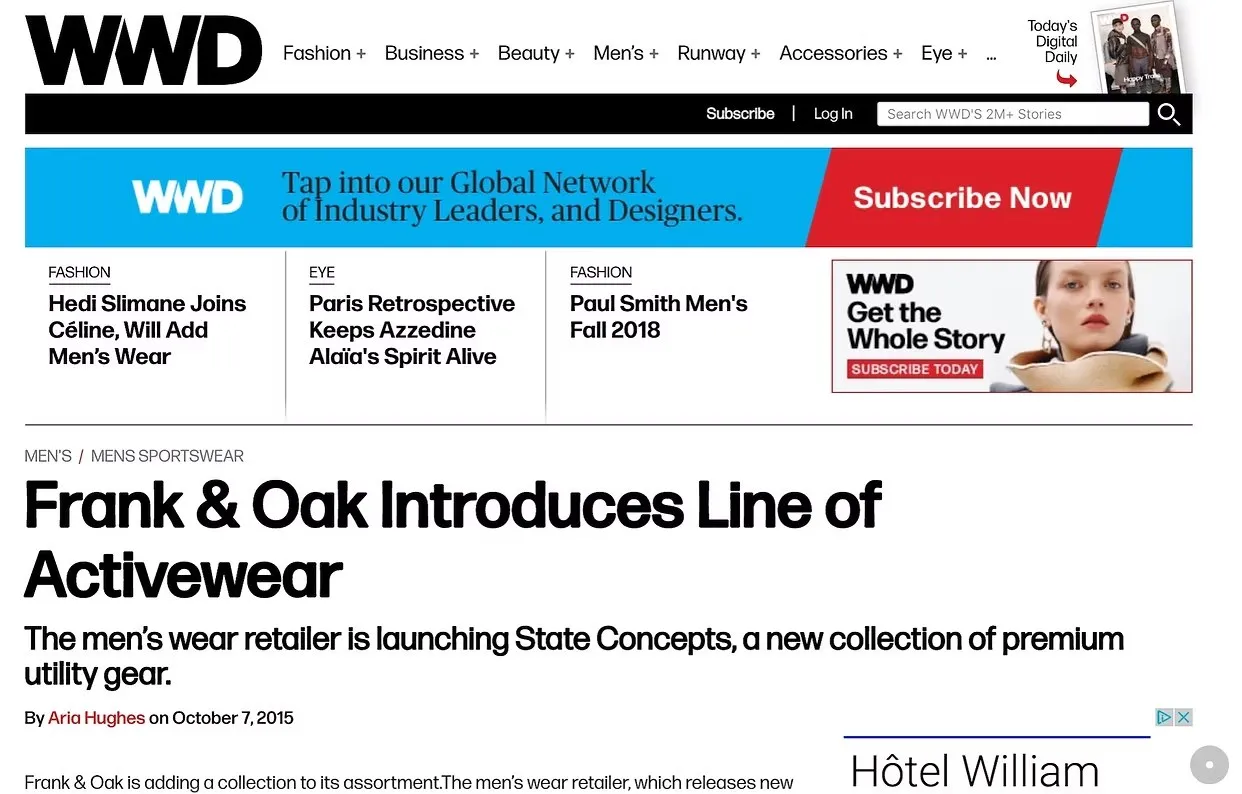 Frank & Oak Introduces Line of Activewear